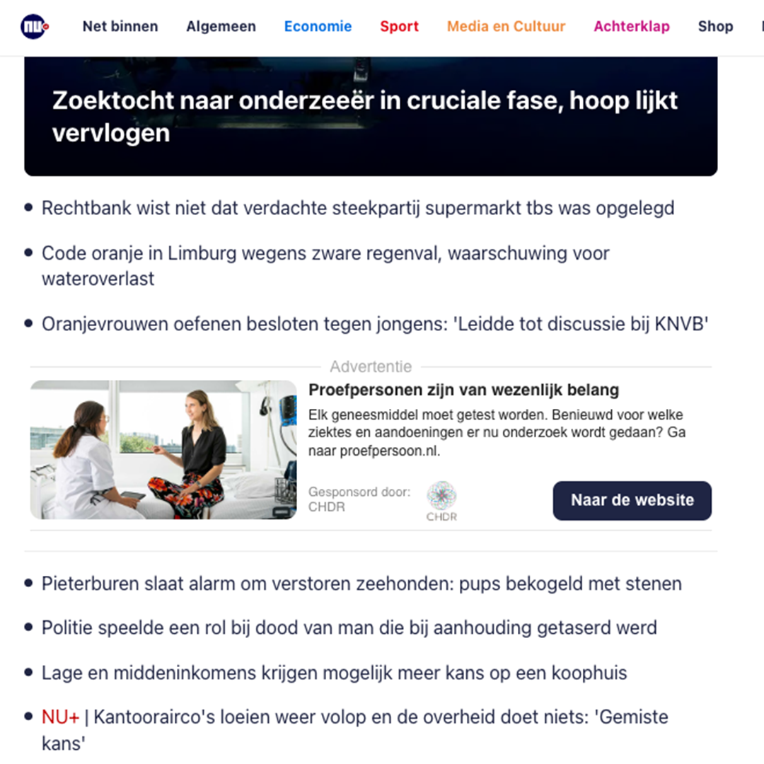 CHDR in het AD